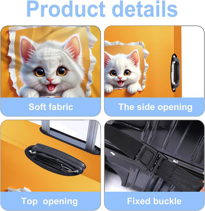 Luggage Cover Washable Suitcase Protector Anti-scratch Suitcase cover Fits 20-34 Inch Luggage (CAT2, S(20-22inch suitcase))
