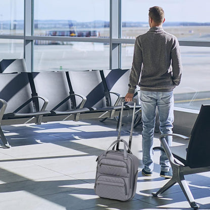 KROSER Carry On Underseat Multi-functional, 16-inch Underseater Lightweight Overnight Suitcase for Men Women, Grey