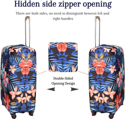 Suitcase Cover, Carry on Luggage Cover Protector - Travel Elastic Spandex Luggage Covers Fits 26 to 28 Inch Flower