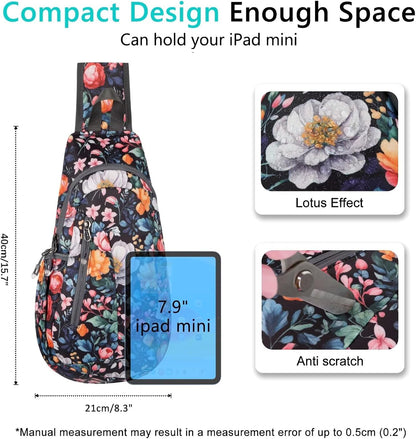 TITECOUGO Small Sling Bag, Lightweight Crossbody Backpack for Men Women, Shoulder Bag for Sports and Outdoor