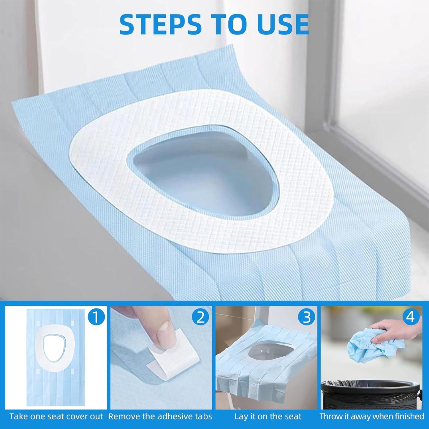 35 Pack Toilet Seat Covers Disposable 16x24 Inch XL Portable Toilet Liners Travel Seat Cover for Outdoors,Hotel, Hospital, Travel, Public Toilet Seat Cover (35 Pack, XL)