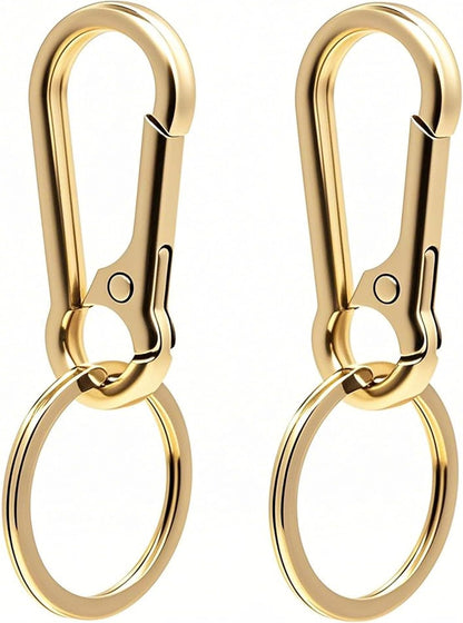Keychain Keyring Set for Men Women Classic Metal Home Car Key Holder Organizer Portable Carabiner Clip Accessories 2PCS