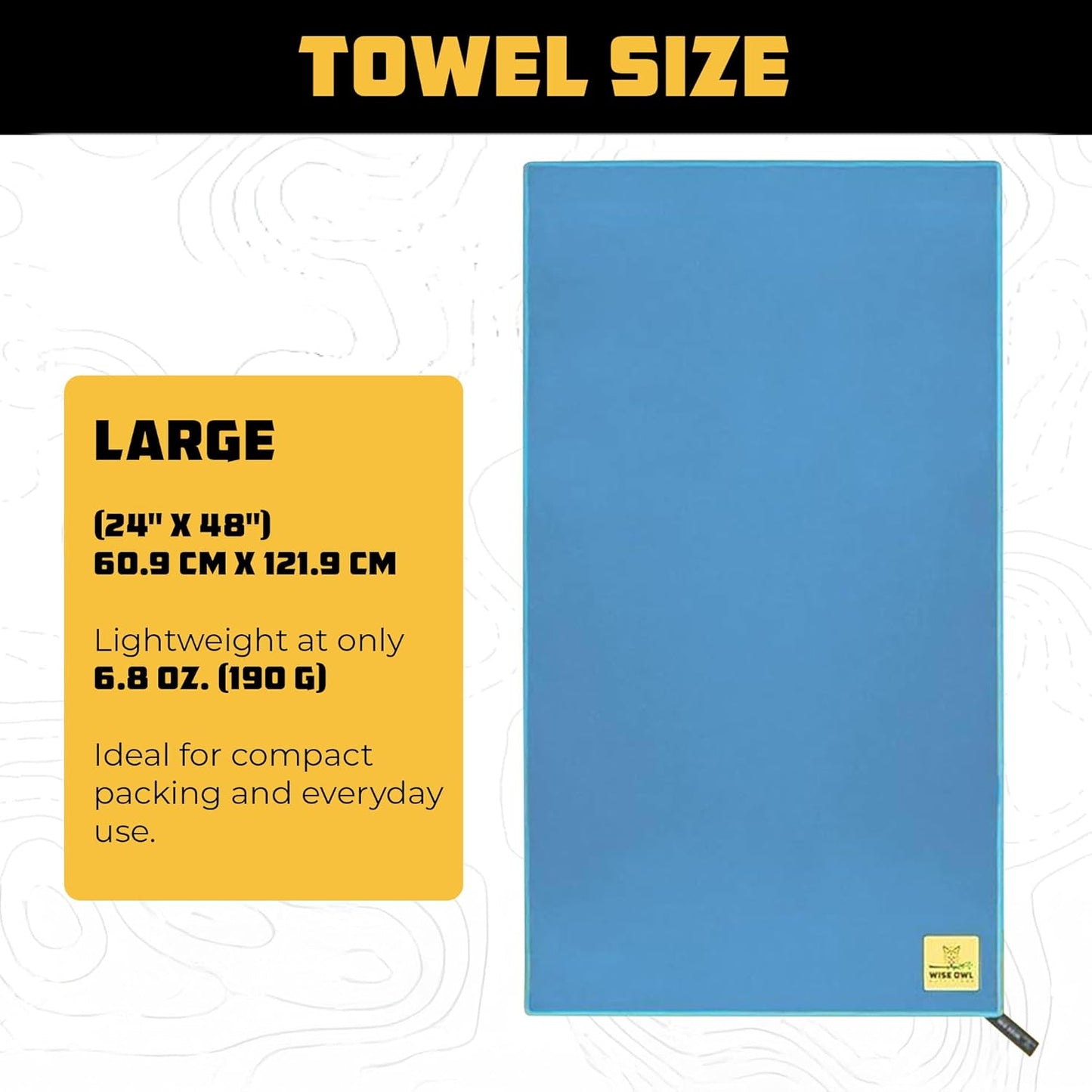 Wise Owl Outfitters Microfiber Camping Towel - Quick Dry Towel for Travel, Backpacking, Hiking, Beach, Gym & Yoga - Compact, Fast Drying & Lightweight