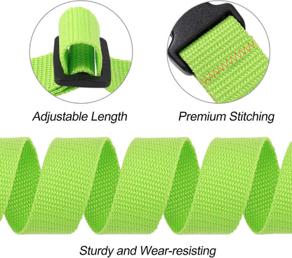 Buckle Straps with Clips, Adjustable Nylon Strap with Buckle, Packing Strap, Green 4 Pack (6’x1)