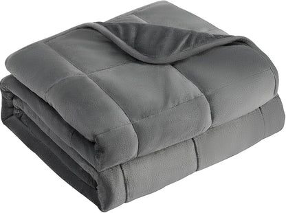 L'AGRATY Weighted Blanket - 48"x72" 15lbs Soft Breathable Heavy Blanket Minky Material with Glass Beads for Adult All-Season Summer Fall Winter Soft Thick Comfort