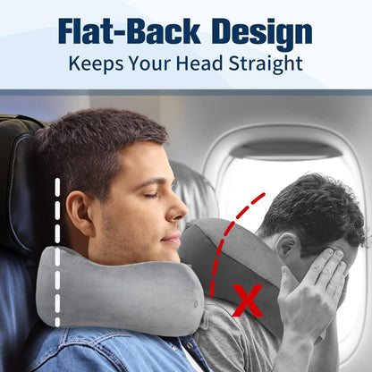 Neck Pillow for Traveling, Travel Pillows for Airplanes,100% Pure Memory Foam Travel Neck Pillow, Adjustable Flight Pillow, Portable Plane Accessories with Eye Mask, Earplugs, Carry Bag