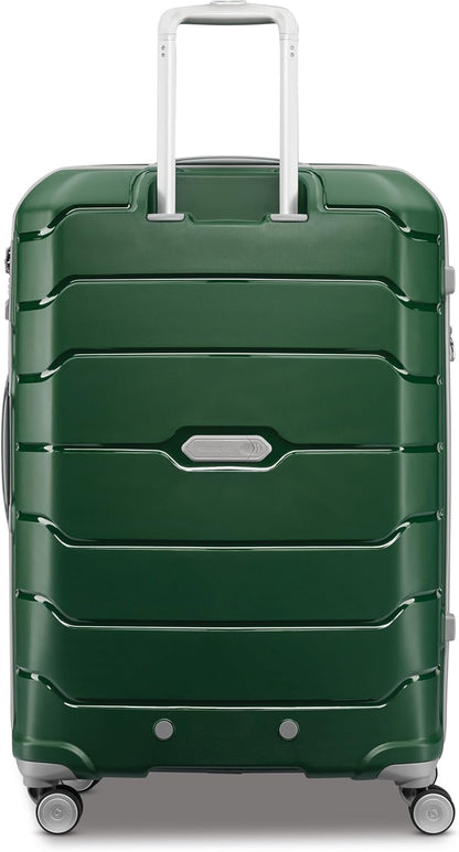 Samsonite Freeform Large Checked Luggage with Dual 360° Spinner Wheels - TSA Lock, Airline-Approved - Lightweight Durable Polypropylene Expandable Hardshell - Pine Green