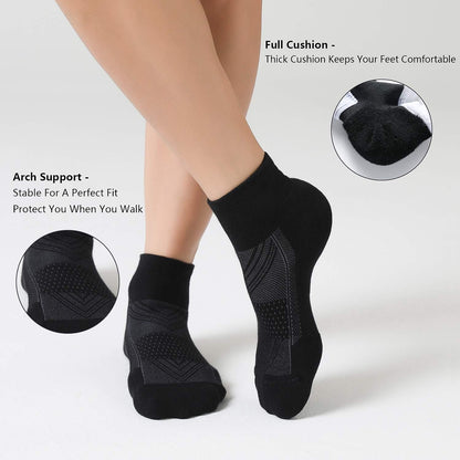 CS CELERSPORT 6 Pairs Women's Running Ankle Socks Athletic Sport Socks Cushioned