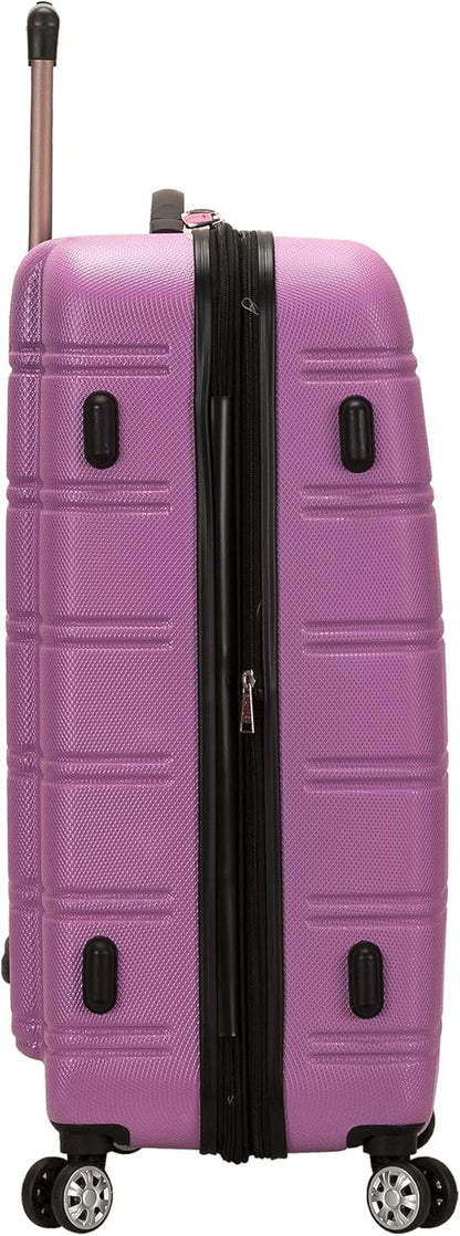 Rockland Melbourne Hardside Expandable Luggage with Spinner Wheels, Pink, 2 Piece (20/28)