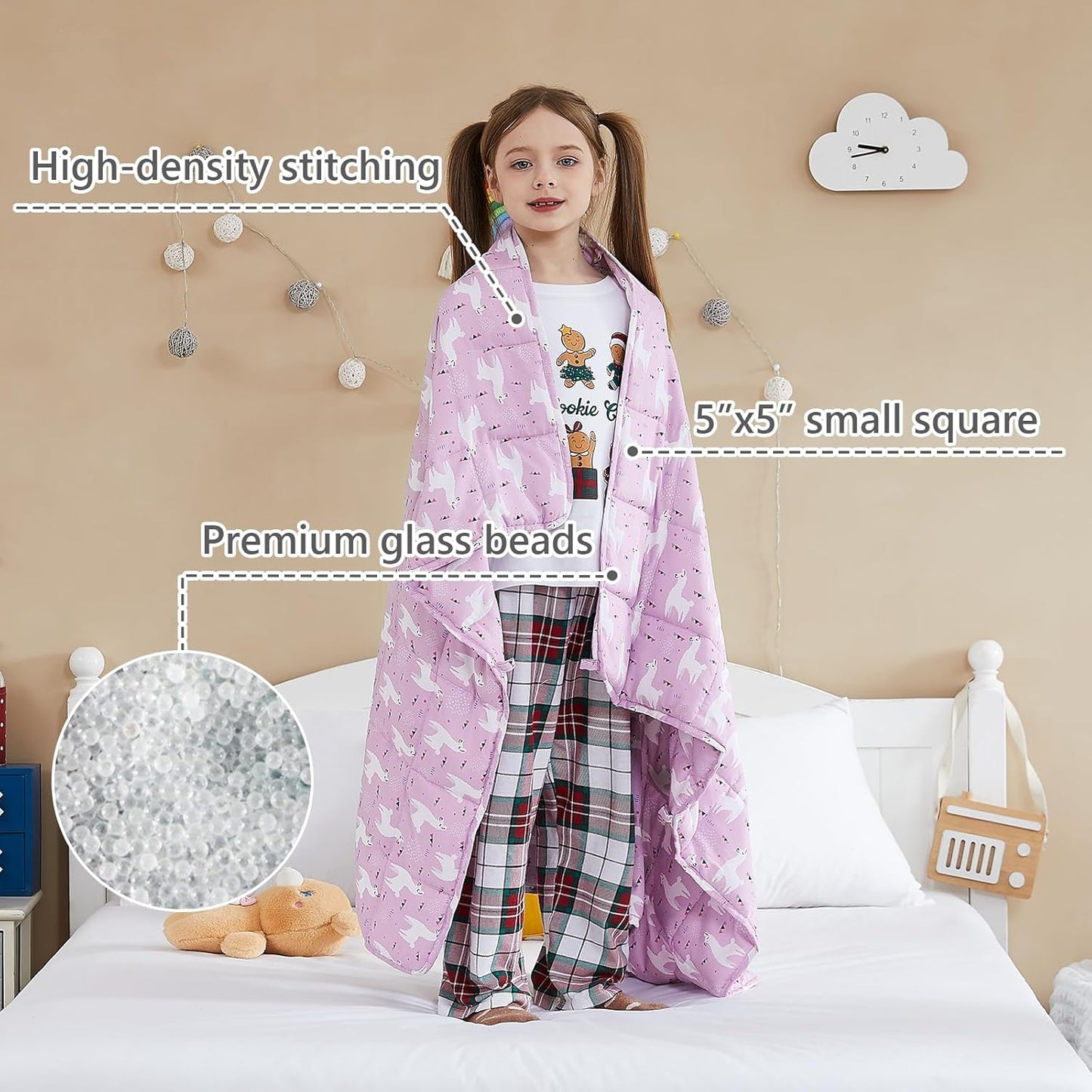 L'AGRATY Weighted Blanket - 36"x48" 3lbs Weighted Blanket Microfiber Material with Glass Beads Small Blanket for All-Season Summer Fall Winter Soft Thick Blanket