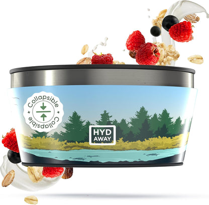 HYDAWAY 1-Quart Collapsible Insulated Bowl with Lid - BPA-Free, Leak-Resistant, Space-Saving Camp Bowl - Ideal for Hiking, Travel & Outdoor Meals