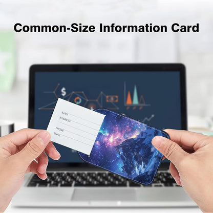 2 Pack PU Luggage Tags for Suitcase, Mountain Under Starry Sky Suitcase Tag Leather ID Label Bag Tags with Privacy Cover and Metal Loop for Men Women Travel Bag