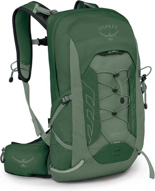 Osprey Talon 11L Men's Lightweight Hiking Backpack with Hipbelt, Green Canopy