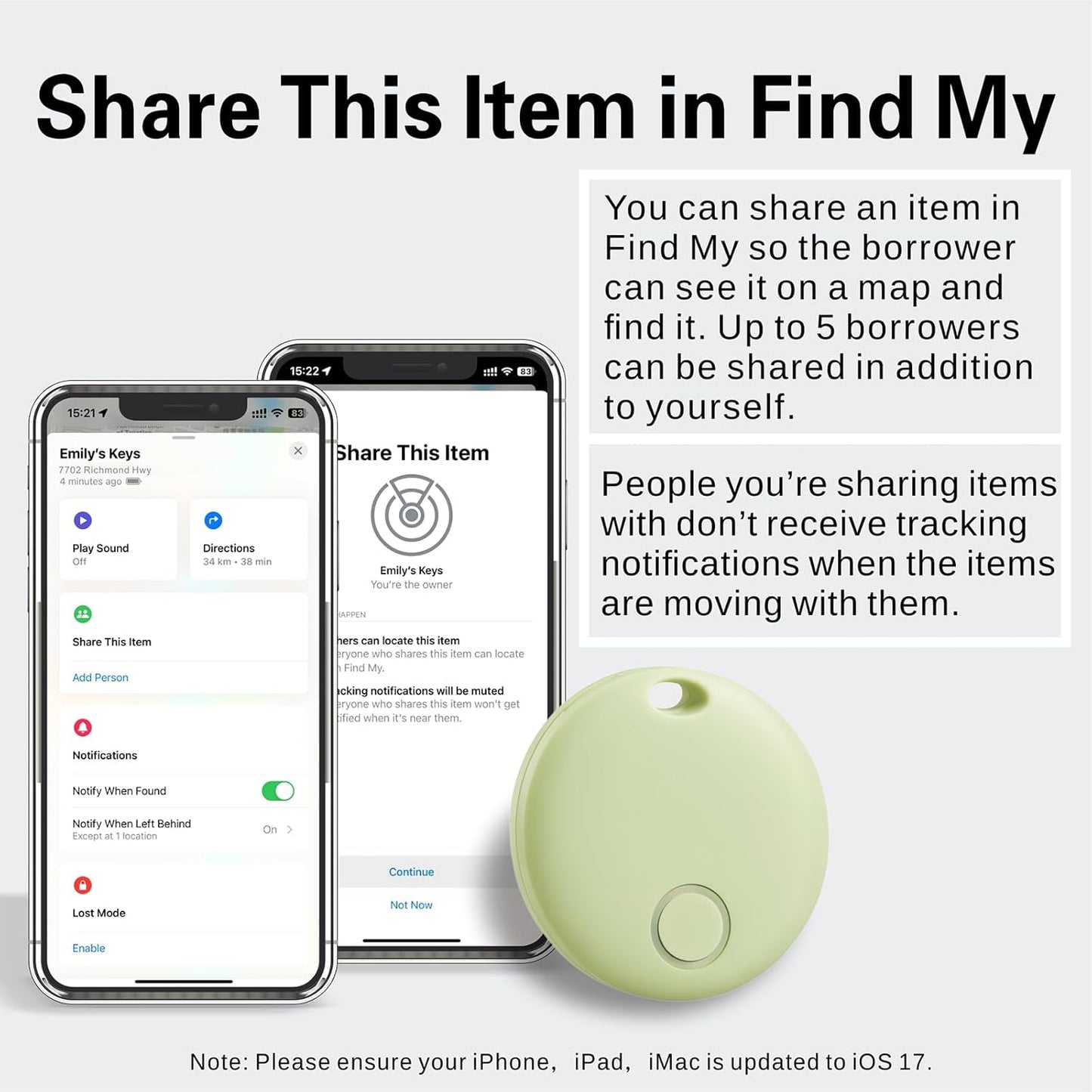 Reyke Air Tracker-4 Pack Smart Tag, Luggage Tracker Works with Apple Find My (iOS Only), Item Finder for Key, Backpack, Wallet, IP67 Waterproof