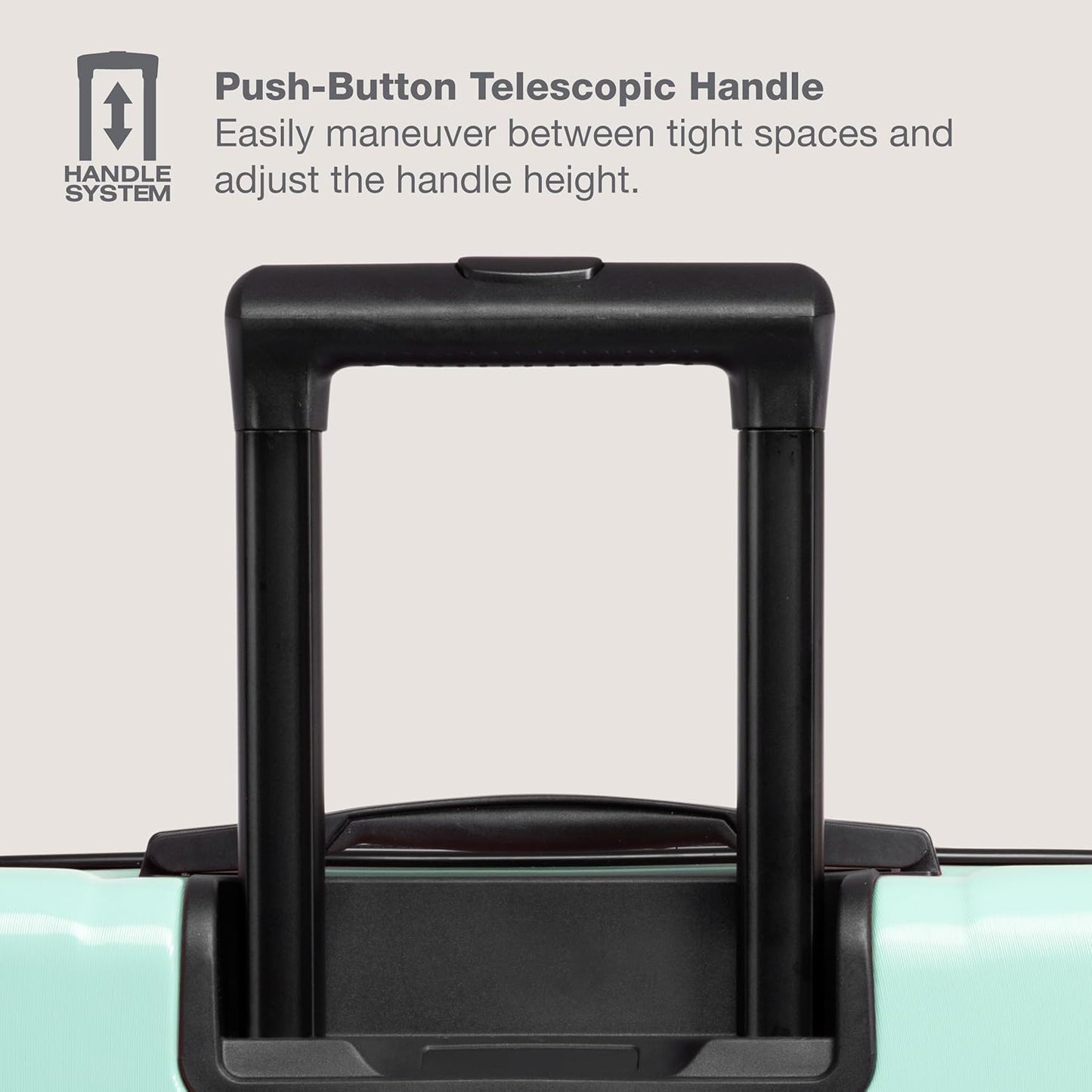 U.S. Traveler Boren Polycarbonate Hardside Rugged Travel Suitcase Luggage with 8 Spinner Wheels, Aluminum Handle, Mint, 3-Piece Set, USB Port in Carry-On