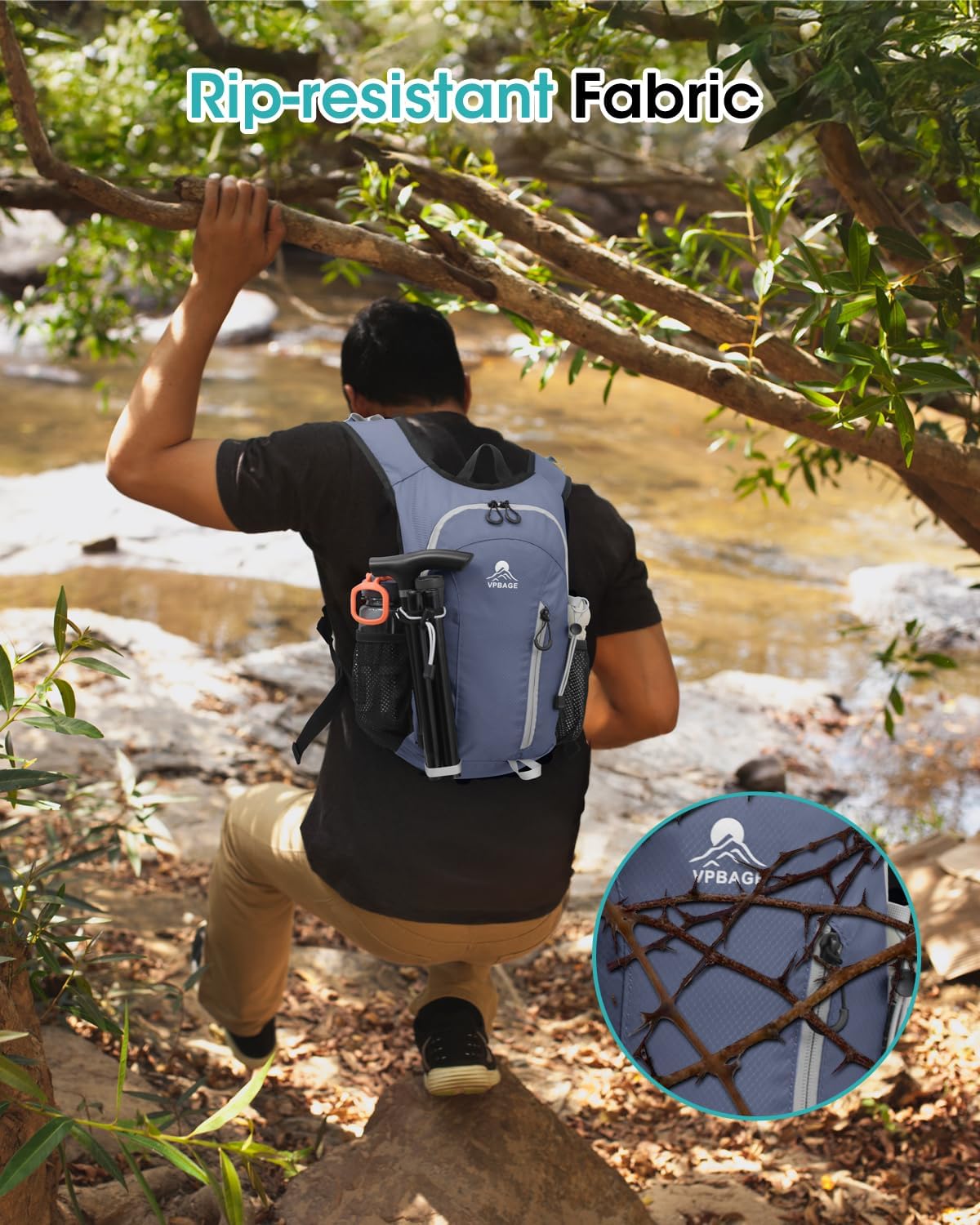 Small Hiking Backpack with Front Phone Holder, Packable Back pack with Chest and Waist Strap, Lightweight Daypack for Women Men