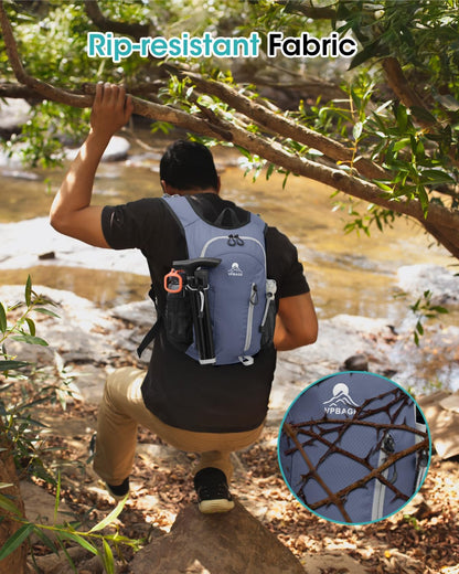 Small Hiking Backpack with Front Phone Holder, Packable Back pack with Chest and Waist Strap, Lightweight Daypack for Women Men