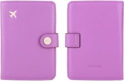 ZOPPEN Passport Holder Women, Passport Cover Travel Wallet Rfid Blocking Passport Wallet Cover Case Travel Essentials Document Organizer, Violet Purple