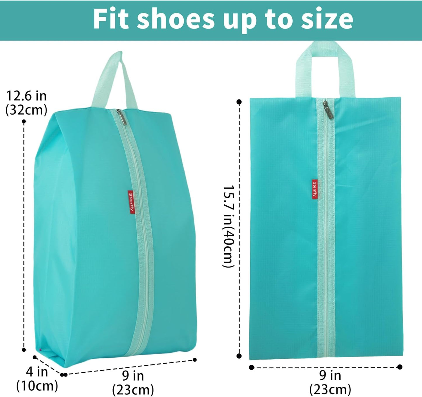 6pcs Portable Shoe Organizer, Travel Pouches with Zipper, Golf Shoe Bags, Clothes Bags, Soccer Cleats Bag Shoe Pouch for Gym, Waterproof, Odor-Resistant (Blue)