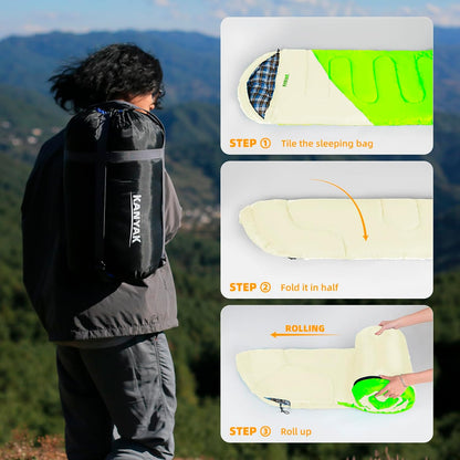 Camping Sleeping Bag, 32℉ Sleeping Bags for Adults Kids Teens Cold Weather Warm Sleeping Bag Winter for 3-4 Season Camping, Camping Gear Equipment, Traveling, and Outdoors