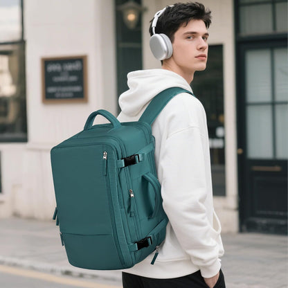 Beraliy Extra Large Travel Backpack for Women as Person Item Flight Approved, 40L Carry On Backpack, 17.3 Inch Laptop Backpack, Waterproof Backpack, Hiking Backpack, Casual Bag,Peacock Blue