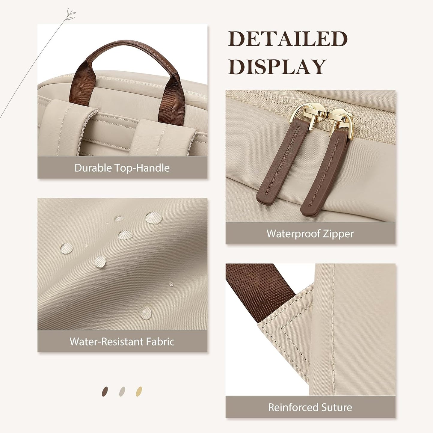 Travel Backpack for Women Personal Carry On Bag Business Weekender Hiking Multilayer Laptop Bag,16 Inch,Apricot