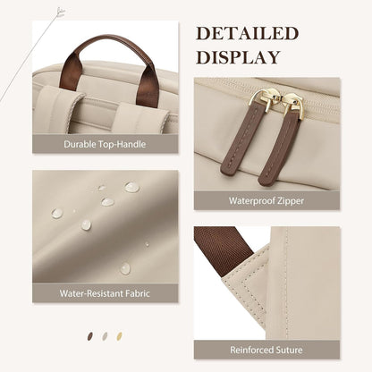 Travel Backpack for Women Personal Carry On Bag Business Weekender Hiking Multilayer Laptop Bag,16 Inch,Apricot