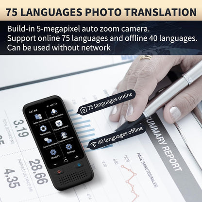 Language Translator Device No WiFi Needed, Upgraded Ai ChatGpt Translator with 150+ Languages, Offline/Photo/Real Time Translation Device for Travel Business Learning