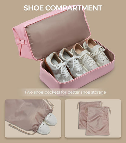 Weekender Bags for Women, Large Travel Duffel Bag with Shoes Compartment, Carry On Overnight Tote Bags with Toiletry Bags, Hospital Bags for Labor and Delivery