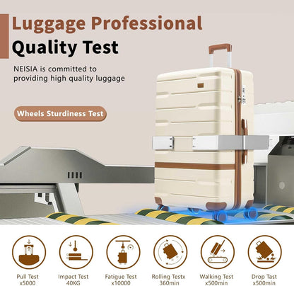 Luggage Sets 3 Piece with TSA Lock Hardside PC+ABS Carry On Suitcase with YKK Zippers Lightweight Rolling Travel Luggage Sets with Spinner Wheels (Gray)