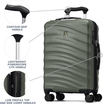 Travelpro Maxlite Air V2 Hardside Expandable Carry on Luggage, 8 Spinner Wheels, Lightweight Hard Shell Suitcase, TSA lock, Slate Green, Compact Carry On 20-Inch