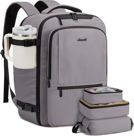 LOVEVOOK Travel Backpack for Women & Men, 40L Large Carry On Backpack Airline Approved, TSA Personal Item Weekender Bag, Water Resistant Laptop Backpack with 3 Packing Cubes for Travel Essentials