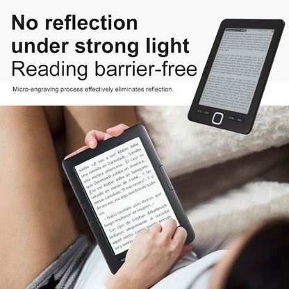 BK6033 Ebook Reader, 6in EInk Screen E Reader, Built in 8G Memory, Adjustable Font Sizes, Types & Brightness, Portable Electric Book Readers, Audiobooks, 32G Expansion