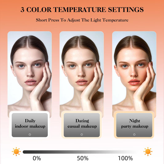 Travel Makeup Bag With LED Mirror,Makeup Travel Train Case with 3 Color Setting,Cosmetic Makeup Organizer Bag with Adjustable Dividers,Portable Make up Bag with Makeup Brush Holder Storage（Caramel）