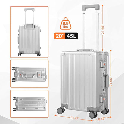 All Aluminum Carry On Luggage 22x14x9 Airline Approved，Hard Shell Carry On - Image 8