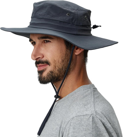 Home Prefer UPF50+ Mens Sun Hat Wide Brim Fishing Hat Sun Protection Beach Gardening Bucket Hat for Men Women
