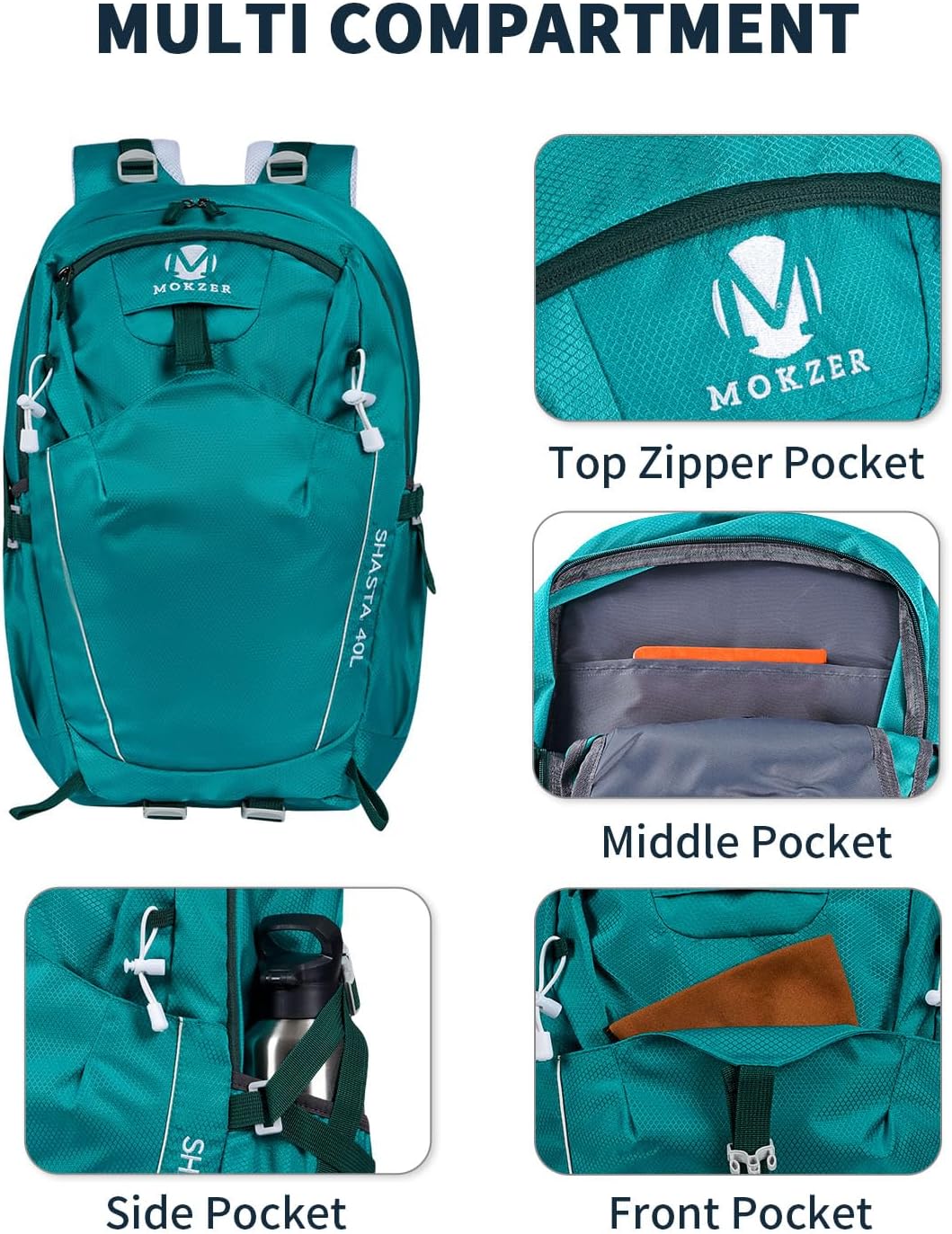 Hiking Backpack 40L Lightweight Waterproof Daypack for Men Women Outdoor Camping Mountaineering Trekking Travel Bag