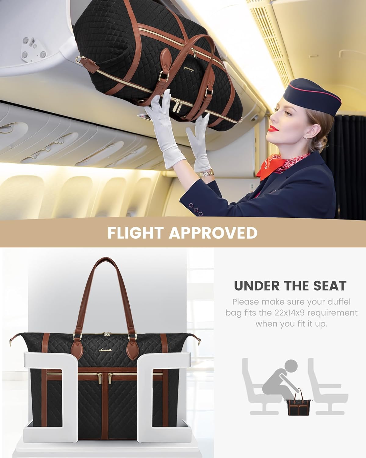 LOVEVOOK 4-in-1 Travel Weekender for Women - Duffle With Shoes Compartment, Carry On Overnight Tote, Toiletry Bag & Wet Pocket - Large Hospital Bag for Labor and Delivery