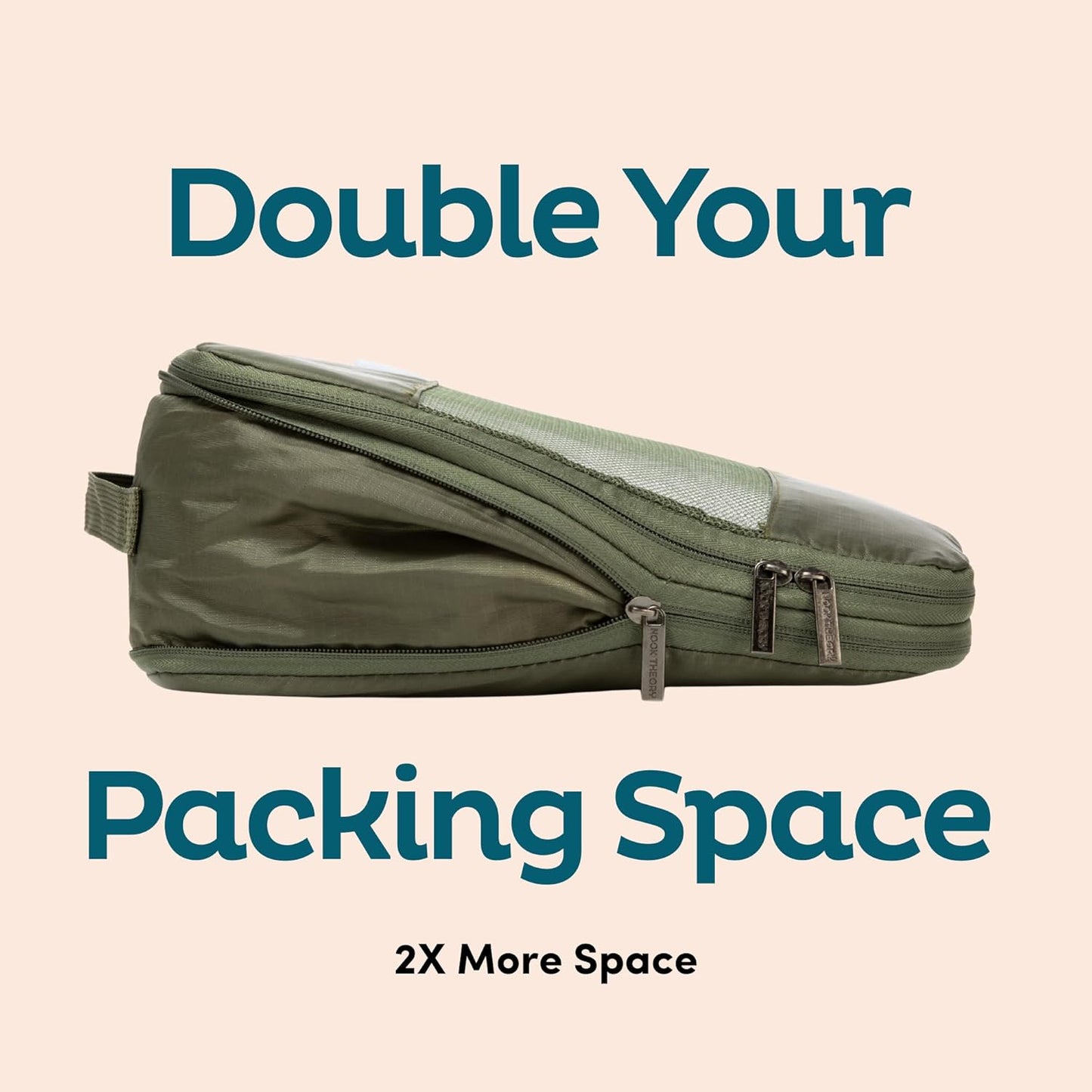 6-Pack Compression Packing Cubes Travel Essentials - Lightweight, Water-Resistant Luggage Organizer Bags with Handles, Durable Travel Accessories Suitcase Organizer (Olive)