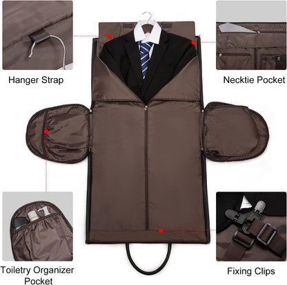 Modoker Garment Bags for Travel Carry on Duffle Bags for Airplane Weekender Suit Bags for Men Travel,2 in 1 Travel Duffel ang Garment Bags for Hanging Clothes,Black