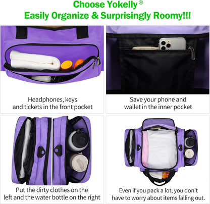 Sports Duffel Bag 20 inch for Travel Gym - Purple