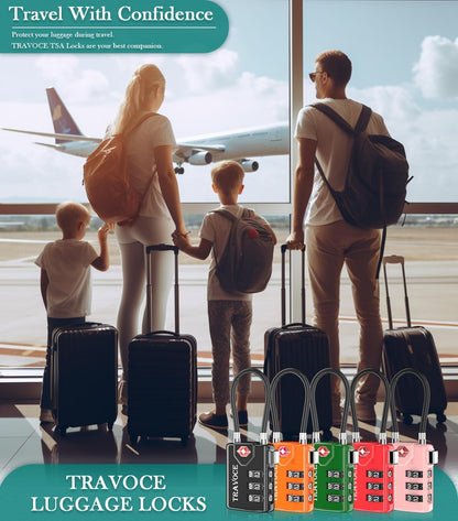 TSA Approved Luggage Locks, Travel Locks Which Also Work Great as Gym Locks, Toolbox Lock, Backpack and More, Orange 6 Pack