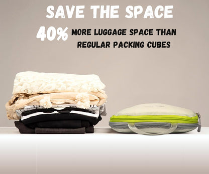 6 Set/3 Set Ultralight Compression Packing Cubes, Suitcase and Backpack Travel Organizer Bags