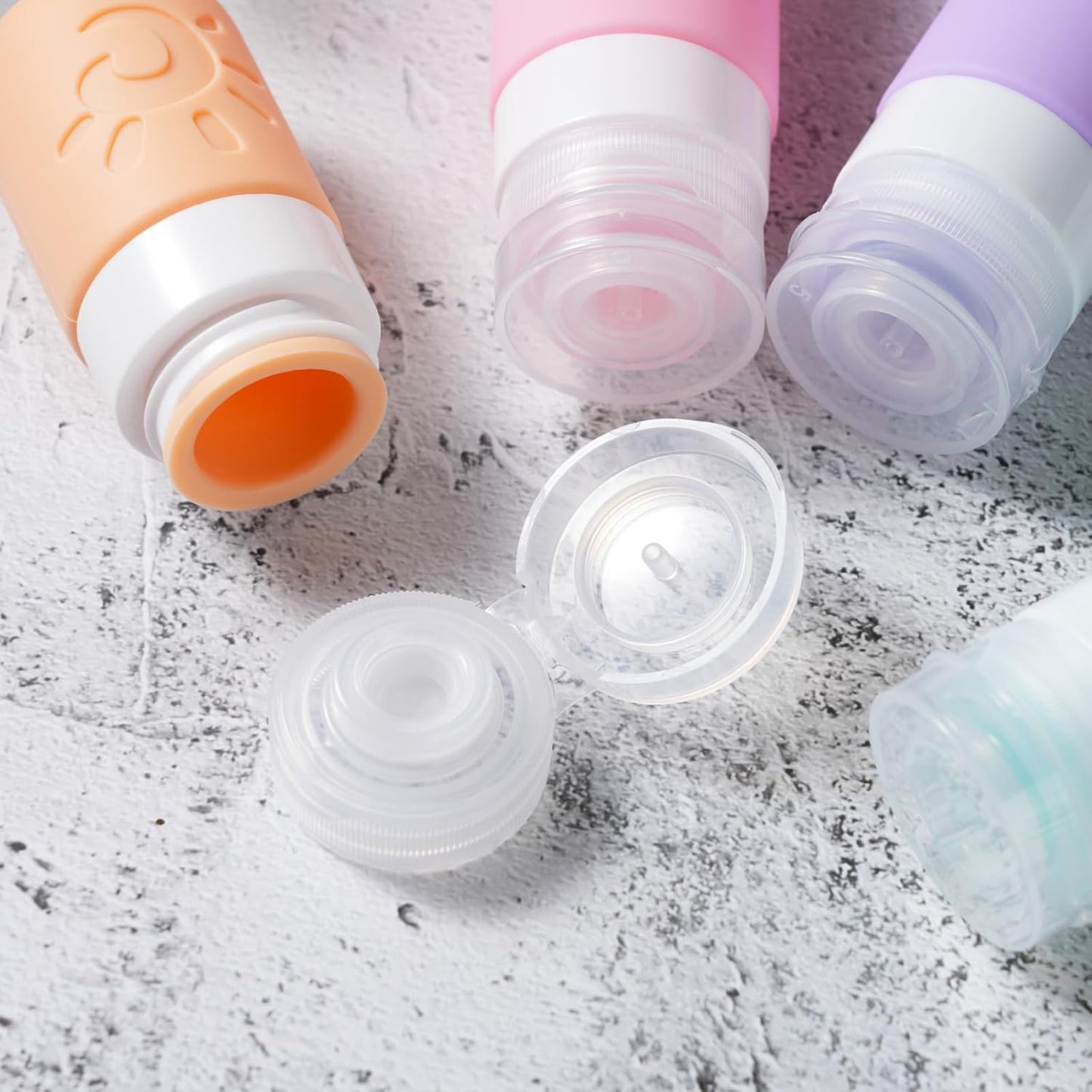 18 Pack travel Bottles for Toiletries, TSA Approved Silicone Travel Containers Leak Proof Refillable Travel Accessories for Shampoo Conditioner Lotion Body Wash(Multicolored C)