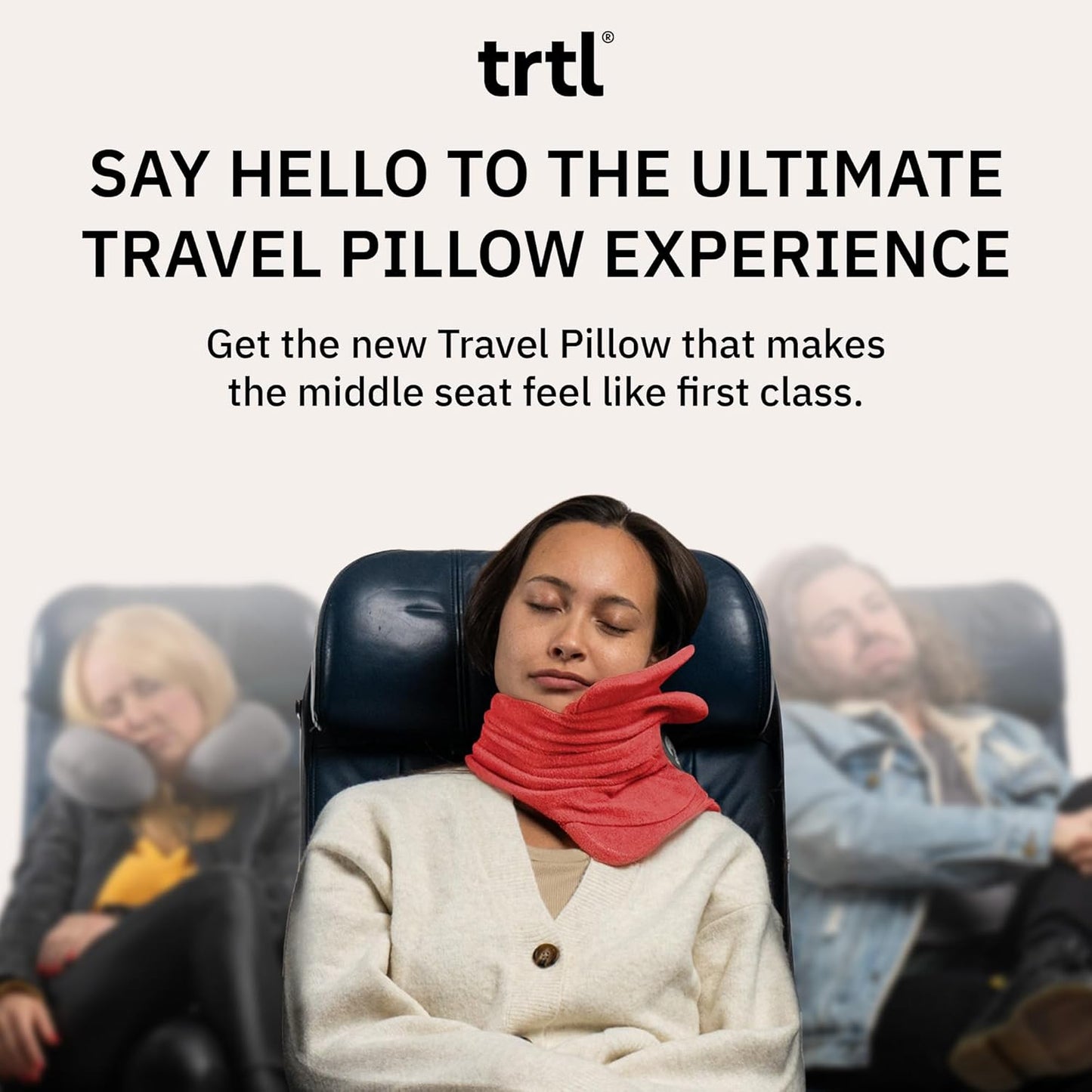 trtl Pillow - Scientifically Proven Super Soft Neck Support Travel Pillow - Machine Washable - Coral