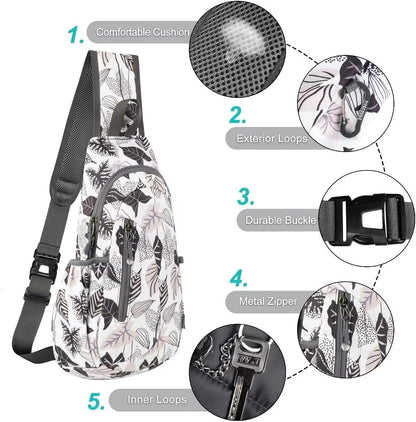 TITECOUGO Small Sling Bag, Lightweight Crossbody Backpack for Men Women, Shoulder Bag for Sports and Outdoor