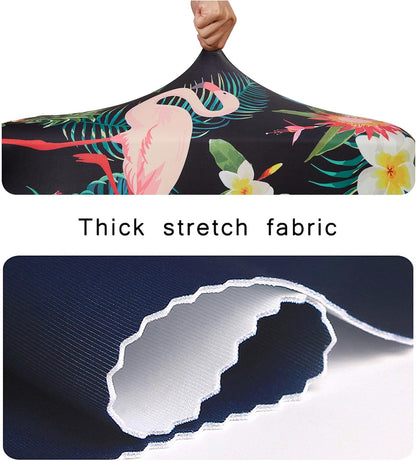 WUJIAONIAO Travel Luggage Cover Baggage Suitcase Cover Protector Skins 18-32 Inch (Flower flamingo, L (for 25-28 inch luggage))