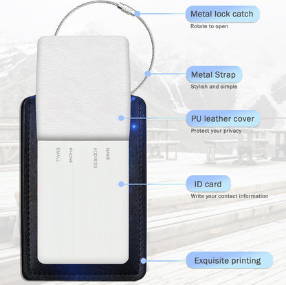 Butterfly Moon Luggage Tags,2 Pack Moth and Stars Luggage Tag,Leather Privacy Cover ID Label with Stainless Steel Loop for Women Men Kids Girls Travel