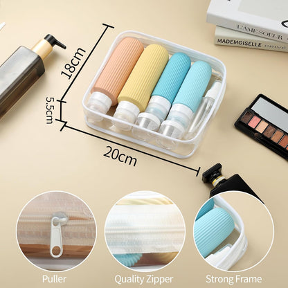 16 Pack Travel Bottles for Toiletries, Large 6oz Silicone Travel Containers jar for Toiletries, Leak Proof Refillable Liquid Shampoo And Conditioner Travel Essentials toiletry Bottles