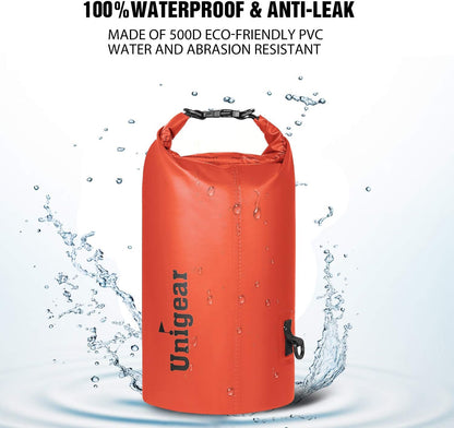 Unigear Dry Bag Waterproof, 2L/5L/10L/20L/30L/40L Floating and Lightweight Bags for Kayaking, Boating, Fishing, Swimming and Camping with Waterproof Phone Case